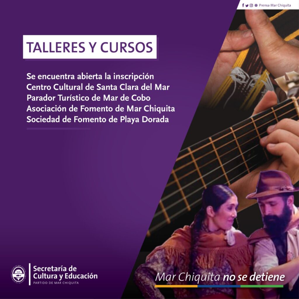 Talleres Y Cursos Culturales En La Costa De Mar Chiquita Secretar A